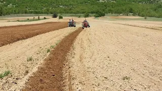 Tafe 42 Di vs Tafe 45 Di Plowing (oranje)