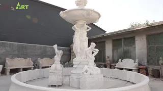 Garden lady marble fountain for sale.