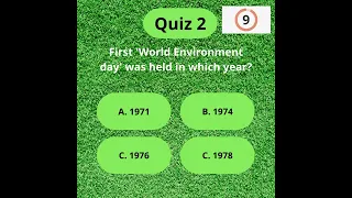 Quiz  First world environment day was held in which year