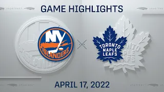 NHL Highlights | Islanders vs. Maple Leafs - Apr 17, 2022