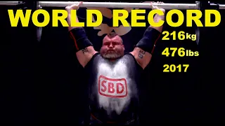 WORLD RECORD Eddie Hall's AXLE PRESS - 216 kg/476lbs