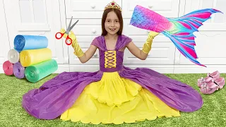 Sofia is making new Dresses and Turned into a Little Mermaid! Funny collection about Princess