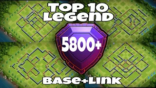 5800+cup..Top10 undeafeated/ Anti 2star Legend League base+Links: