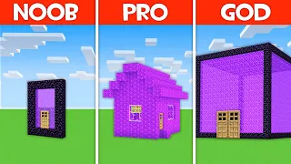 Minecraft Battle: PORTAL HOUSE BUILD CHALLENGE - NOOB vs PRO vs HACKER vs GOD in Minecraft!