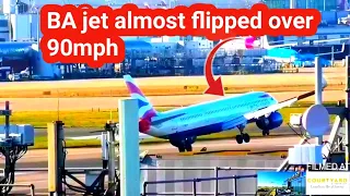 British air jet almost flipped over by 90mph Storm Corrie winds during aborted landing at Heathrow