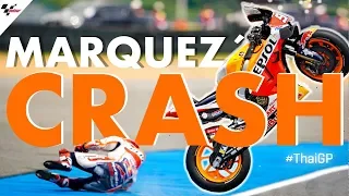 Marc Marquez suffers HUGE crash during FP1 | 2019 #ThaiGP