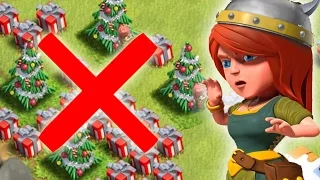 Clash Of Clans | "REMOVING 4 CHRISTMAS TREES (SAME BASE)" | What Does The CoC 2014 Xmas Tree Give?