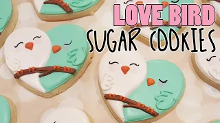 Cute & Snuggly Valentine Love Birds - Decorated Sugar Cookie Hearts on Kookievision