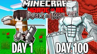 I Survived 100 Days as the WARHAMMER TITAN in Minecraft...