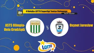 4 Kolejka LOTTO Superligi Tenisa Stołowego Olimpia-Unia Grudziądz vs Oxynet Jarosław