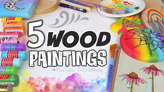 PAINTING ON WOOD - 5 Easy Art Design Ideas with Acrylic Paint