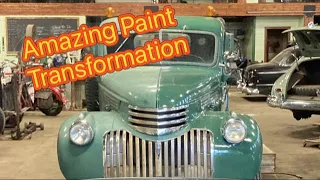 Unbelievable Old Paint Comes Back Like New!  1946 Chevrolet Grain Truck Revival