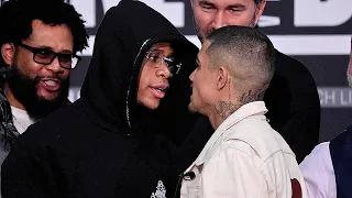 DEVIN HANEY VS JOSEPH DIAZ JR - INTENSE FACE OFF AS THE TWO GET SEPARATED AFTER EXCHANGING WORDS