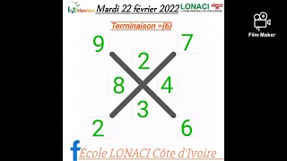 La croix du jour d'école LONACI côte d'ivoire et les 10 numéros de la croix et le Turbo2 du jour.