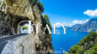 FLYING OVER ITALY (4K UHD) Amazing Beautiful Nature Scenery with Relaxing Music | 4K VIDEO ULTRA HD