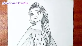 How to draw frozen 2 Elsa step by step for beginners.