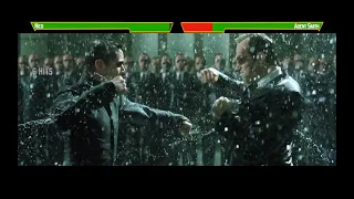 Neo vs Agent Smith...with healthbars (Final Battle) Part 1