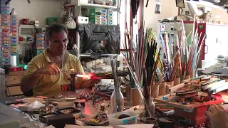 Making A Murano Glass Silver Leaf Bead In A Murano Glass Factory In Venice, Italy