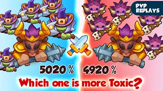 How do Top Toxic Battle? TOXIC! Minotaur Shaman (4920%) vs Minotaur Witch (5020%) | PVP Rush Royale