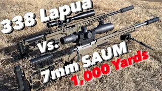 338 Lapua vs 7mm SAUM 1,000 Yards! OSS suppressors ELR & Magnum Ti