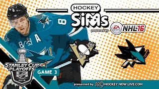 Penguins vs Sharks: Game 3 (NHL 16 Hockey Sims)