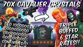 70x BUFFED 6 Star Cavalier Crystal Opening - CEO 100000000% Confirmed - Marvel Contest of Champions