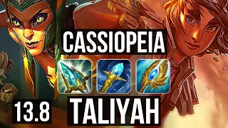 CASSIOPEIA vs TALIYAH (MID) | 8/1/10, 1000+ games | KR Master | 13.8