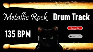 Metallic Rock Drum Track 135 BPM - Drum Beats for Bass Guitar, Instrumental Drum Beat 🥁 531