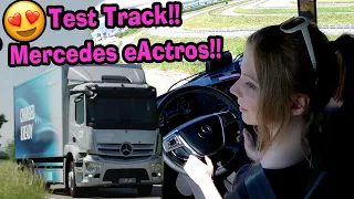 Cassie Drives Mercedes Electric Truck eActros in Germany!