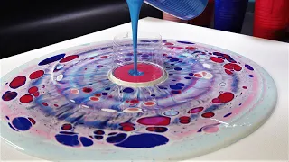 Open Cup Acrylic Pouring with Floetrol - Fluid Art Painting on Canvas