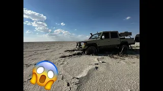 STUCK IN THE MIDDEL OF THE MAKGADIKGADI SALT PANS!!