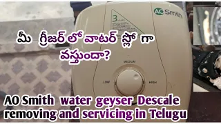 AO Smith water geyser servicing and tank Descaleing in telugu