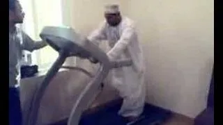 Arab Man on Treadmill.Very funny.