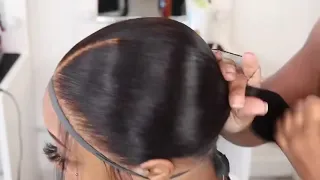 Sleek frontal ponytail