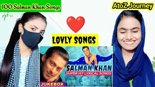 Salman khan / 100 salman khan song reaction/ Song Reaction/two girls reaction/atoz/New Hindi song