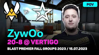 CSGO POV Vitality ZywOo (20/8) vs Complexity (vertigo) @ BLAST Premier Fall Groups 2023