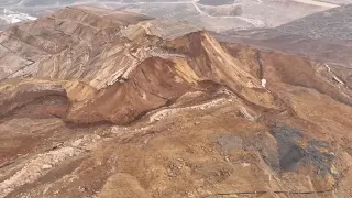 Drone video | Area in Turkey's Erzincan province where miners are trapped after landslide