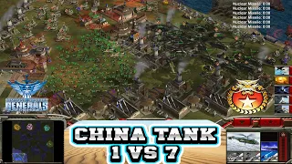 Command & Conquer Generals Zero Hour - China Tank General 1 vs 7 HARD Generals P25 (1080p 60fps)