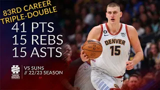 Nikola Jokic 41 pts 15 rebs 15 asts vs Suns 22/23 season