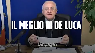 Coronavirus, il presidente della Regione Campania Vincenzo De Luca, tra mascherine e lanciafiamme