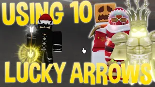 [YBA] USING 10 LUCKY ARROWS IN THE XMAS UPDATE!