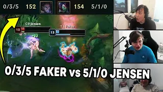 Doublelift, Meteos and Sneaky react to 1v1 between FAKER and JENSEN