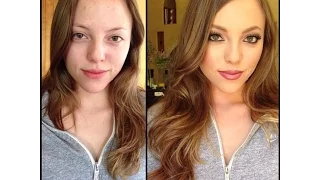 Девушки до макияжа и после Girls before makeup and after