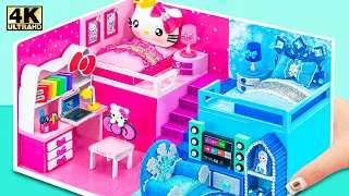 Pink or Blue? 💗💙 Make Simple House Hello Kitty vs Frozen in Hot and Cold Style - DIY Miniature House