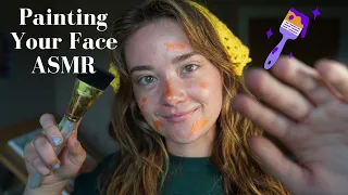 ASMR PAINTING YOUR FACE Roleplay! Up Close Whispering & Brush Sounds