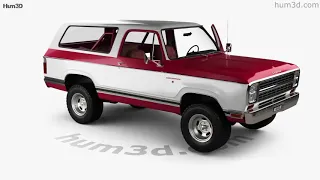 Dodge Ramcharger with HQ interior 1979 3D model by Hum3D.com