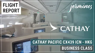 ✈️🇰🇷🇭🇰 CX439 Incheon ✈︎ Hong Kong, Cathay Pacific Business Class ICN-HKG A350-900 #flightreview