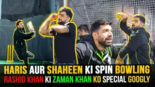 Shaheen & Haris bowling Leg Spin - Rashid Khan's unplayable Googly to Zaman Khan