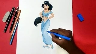 how to draw Disney's princess jasmine from Aladdin