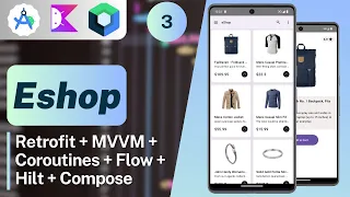 Build an eShop App with MVVM, Hilt, Coroutines, Flow & broadcast receiver using Jetpack Compose - #3